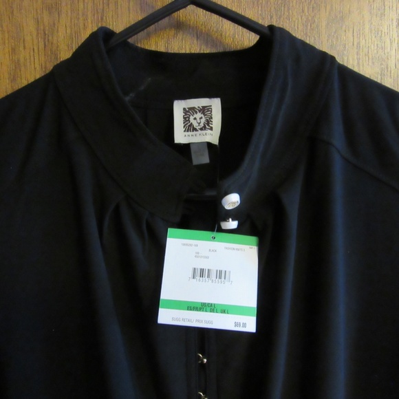 Anne Klein Sleeveless Top/Blouse Size L Black - Picture 3 of 4